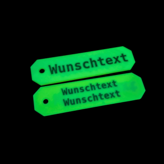 Anhänger nachleuchtend beidseitig mit Wunschtext